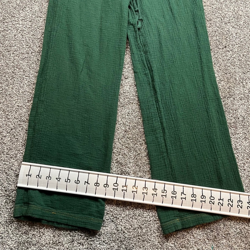 Urban Outfitters Jumpsuit Womens XS Green Gauze Wide Leg Overalls relaxed Boho - Picture 3 of 10